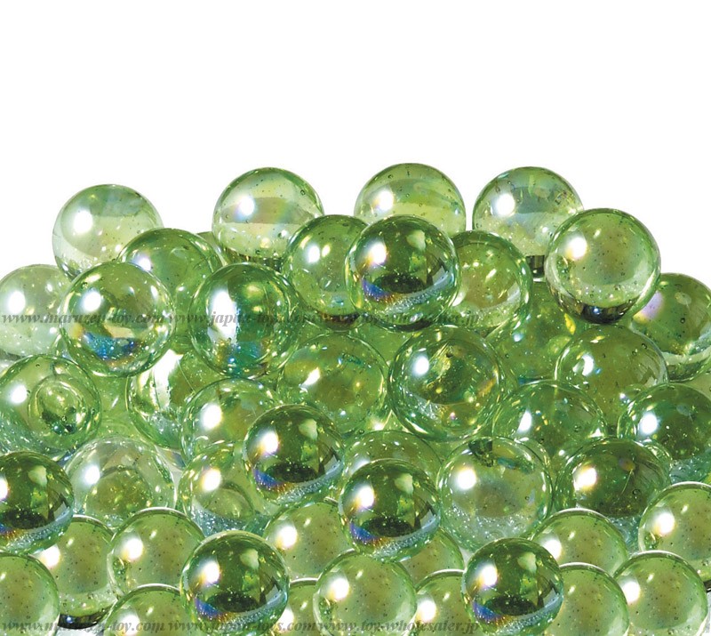 12.5mm(600pcs) Glitter Aurora Marbles - light Green