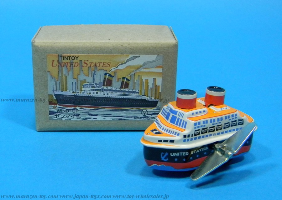 (Sankou-Seisakusyo Made in Japan Tin Toys)No.217 Wind-Up United Ship