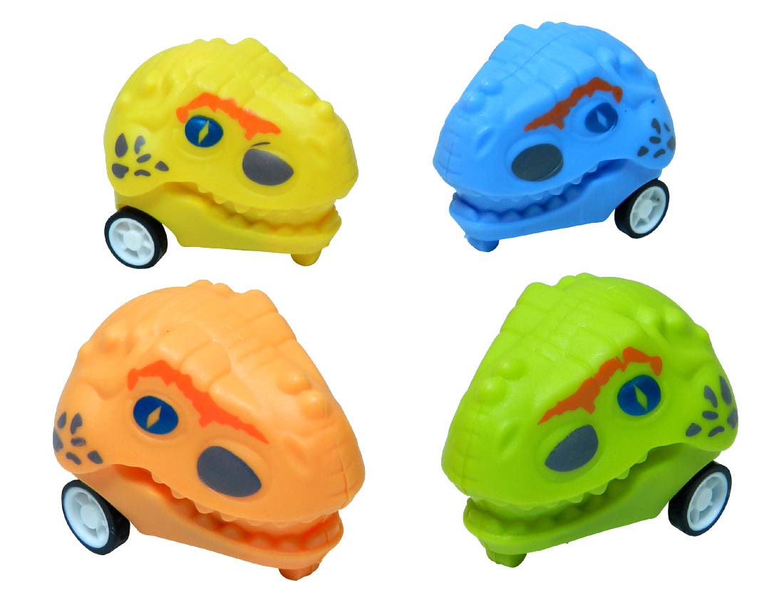 Dinosaur Face Pullback Car