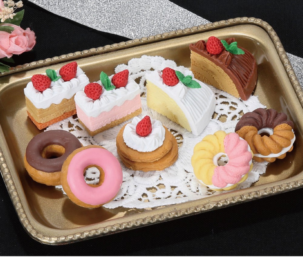 (IWAKO)(ER-971029)-made in JAPAN-No.1Cake Erasers(Display Box can be changed)