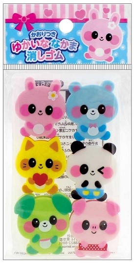 (Lemon) Fun Animal Erasers with Flavor! (6-PCS Mixed) 