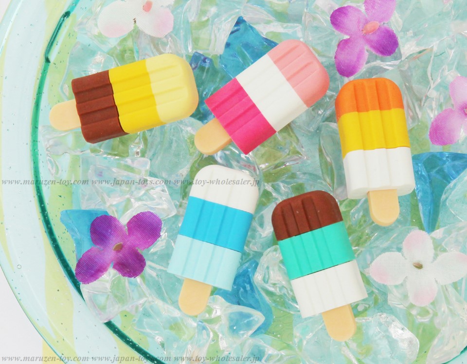 (IWAKO)(ER-ICE002)-made in JAPAN-Ice Cream Bar Erasers(Display Box can be changed)