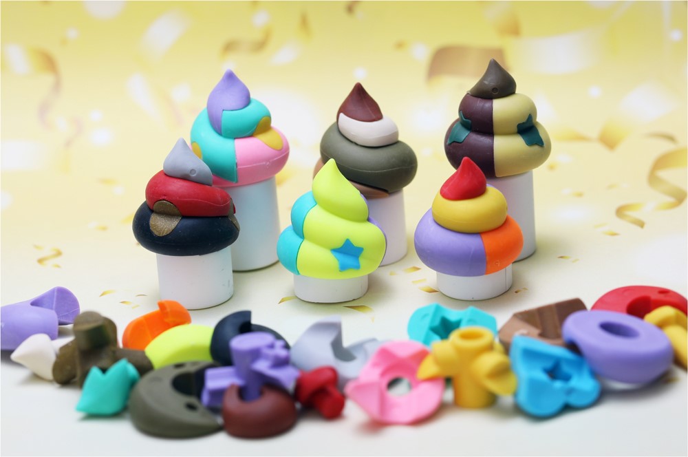 (IWAKO)(ER-UNC 003)-made in JAPAN-Puzzle Poo Eraser(Display Box can be changed)