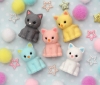 (IWAKO)(ER-CAT001)-made in JAPAN-Pastel CAT Erasers(Display Box can be changed)