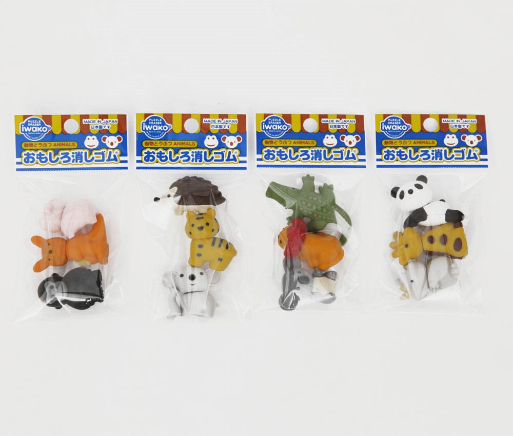 (IWAKO)(ER-981165)-made in JAPAN-Omoshiro Erasers Animal (Colors/Designes/Assortments may changed without Notice)