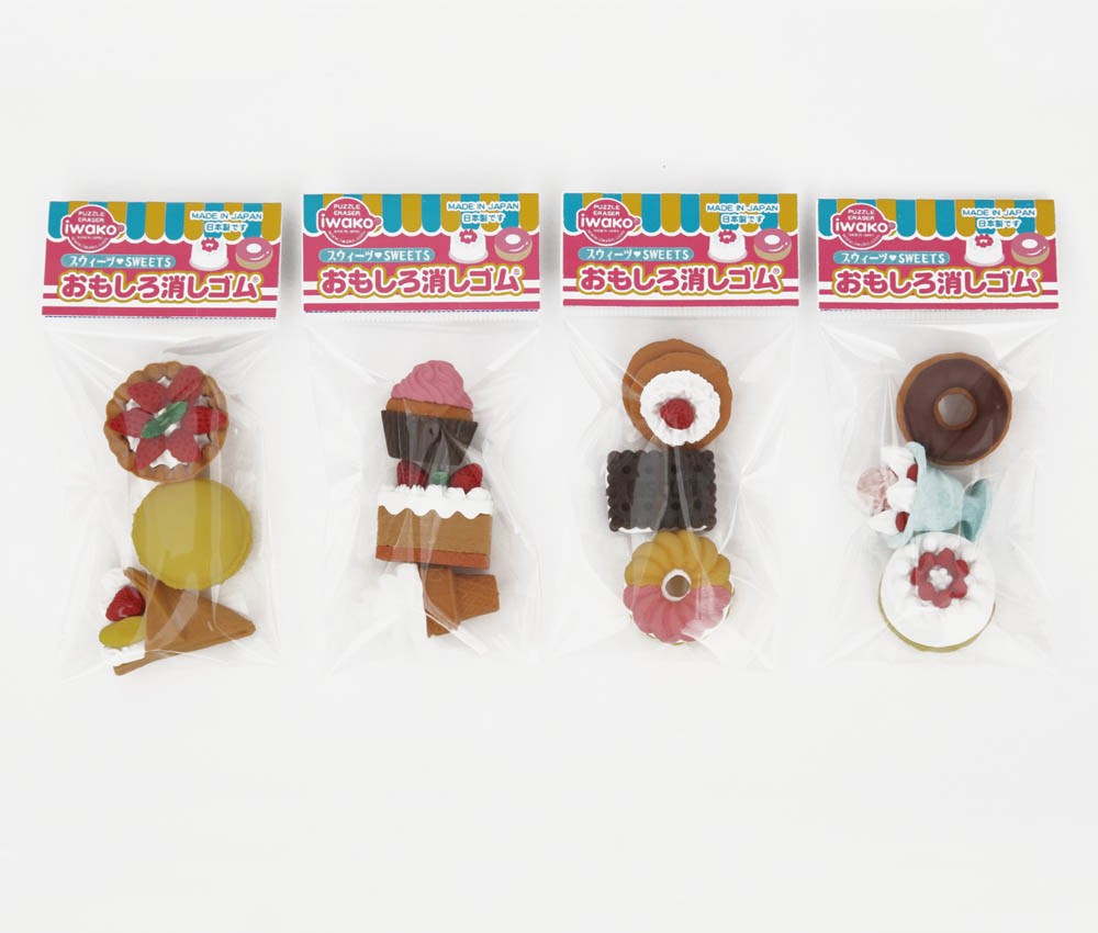 (IWAKO)(ER-981189)-made in JAPAN-Omoshiro Erasers Sweets (Colors/Designes/Assortments may changed without Notice)