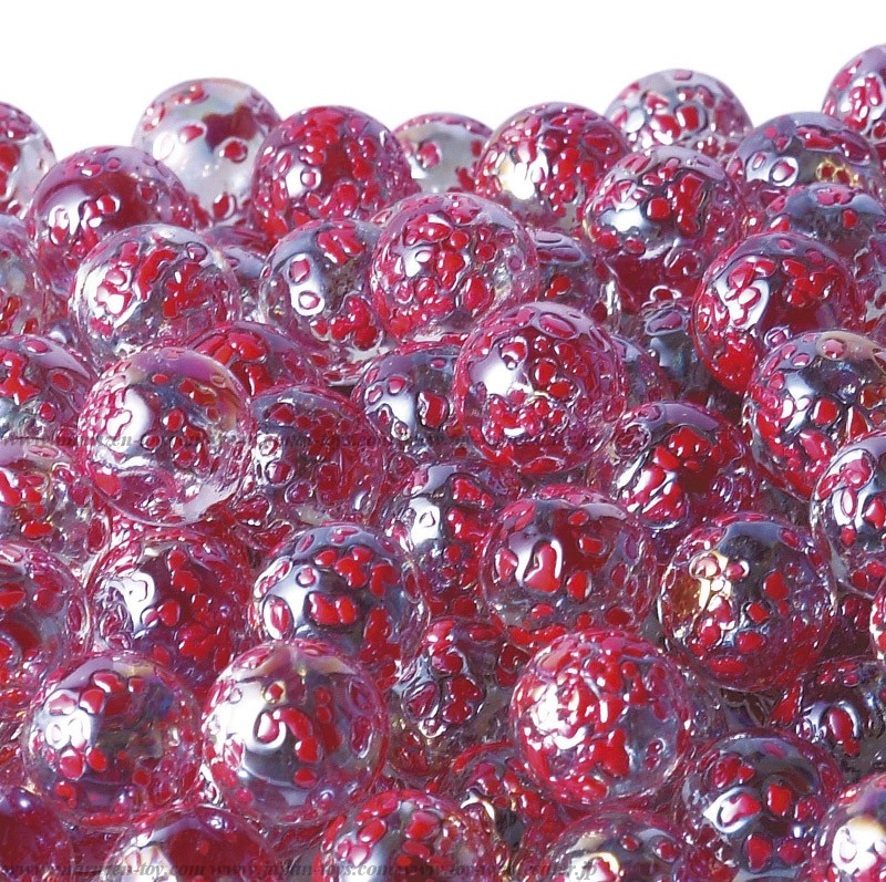 17mm(260pcs) Collector Marbles - Red Polka-Dot Bubbles