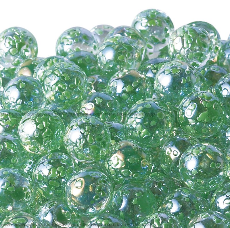 17mm(260pcs) Collector Marbles - Green Polka-Dot Bubbles