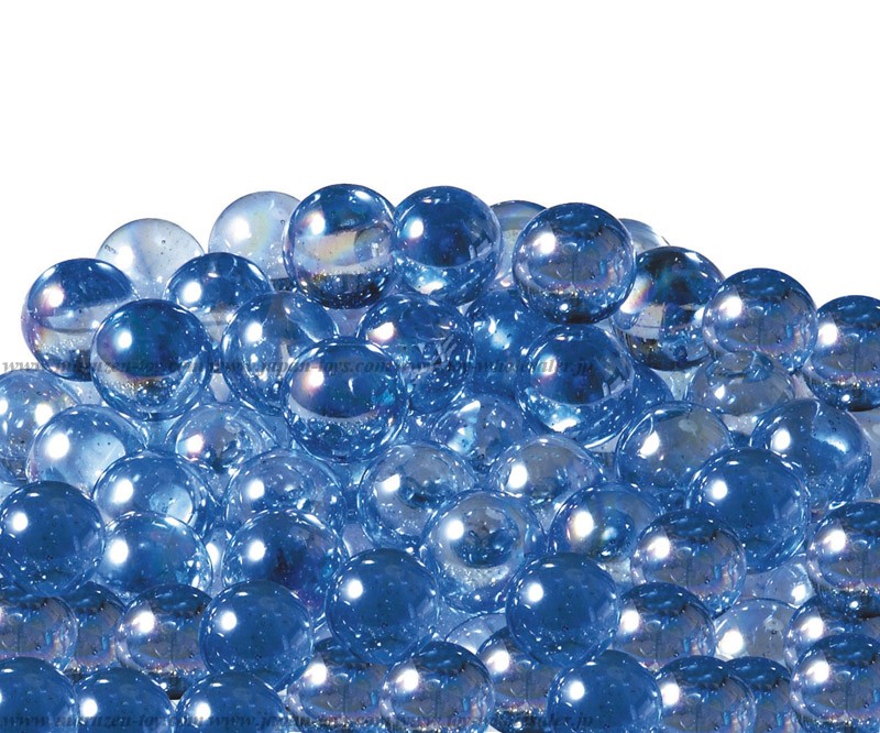 12.5mm(600pcs) Glitter Aurora Marbles - Light Blue