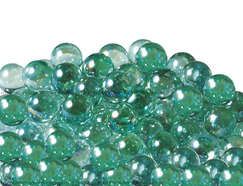 12.5mm(600pcs) Glitter Aurora Marbles - Emerald Green