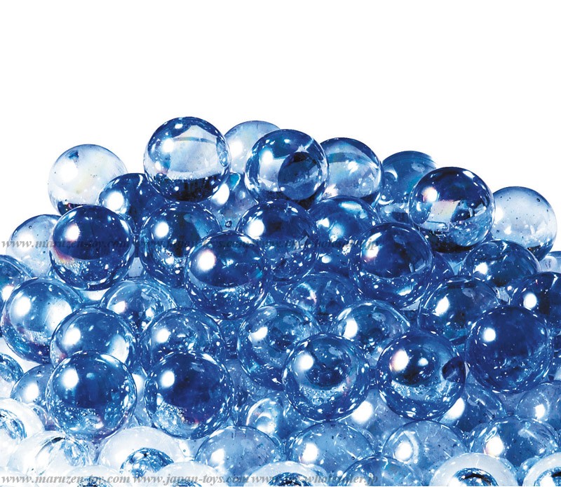 17mm(260pcs) Glitter Aurora Marbles - Light Blue