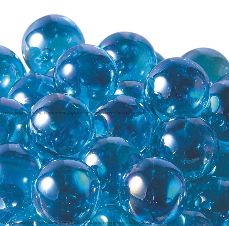 25mm(50pcs) Glitter Aurora Marbles - Light Blue