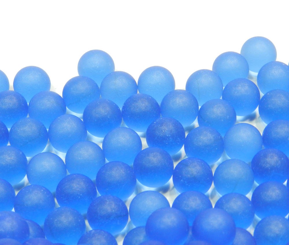 30mm(50pcs) Clear Colored Marbles - Light Cobalt K2386