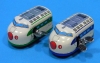 (Sankou-Seisakusyo Made in Japan Tin Toys)No.203 Wind-Up Mini Shinkansen (Assorted 2 Colors Blue x 2 and Green x 1)