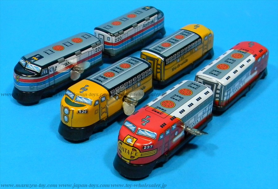 (Sankou-Seisakusyo Made in Japan Tin Toys)No.124 Wind-Up Two-Car Express (Assorted 3 Models) (Not coming in a box)