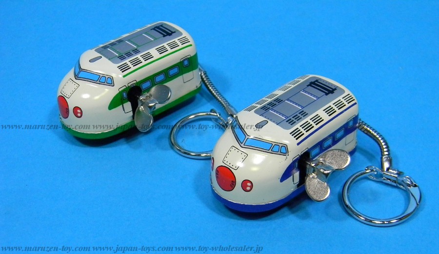 (Sankou-Seisakusyo Made in Japan Tin Toys)No.203K Wind-Up Mini Shinkansen Key Holder (Assorted 2 Colors) (Not coming in a box)