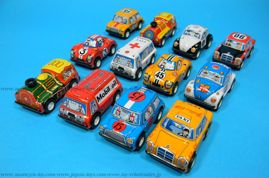 (Sankou-Seisakusyo Made in Japan Tin Toys)No.102 3'' Friction Twelve-Piece Vehicle Set