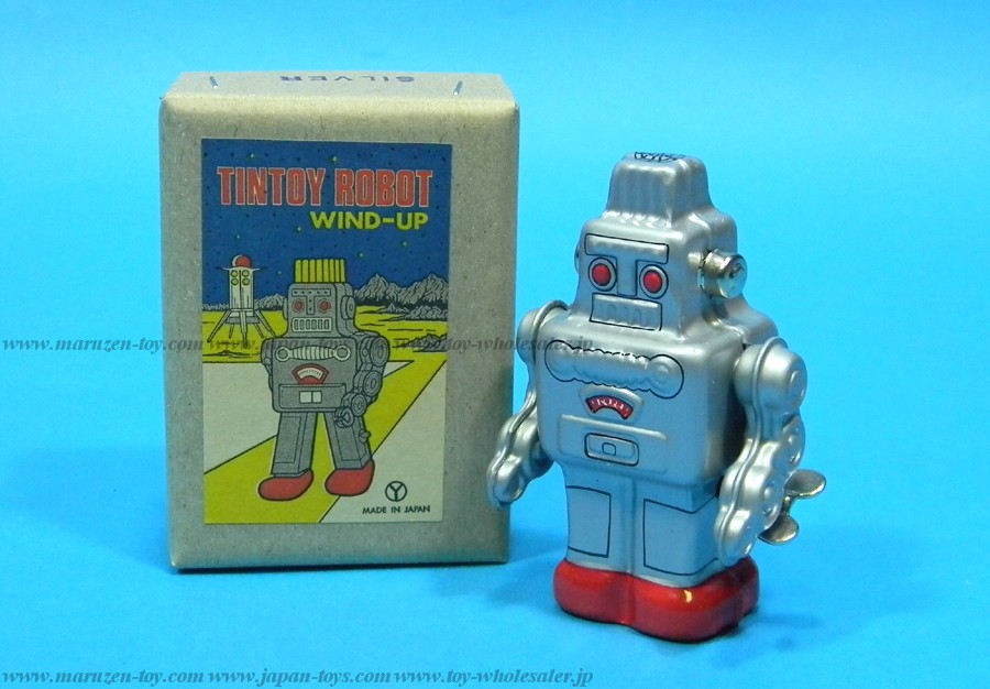 (Sankou-Seisakusyo Made in Japan Tin Toys)No.204 Spring-Wound Robot (silver)