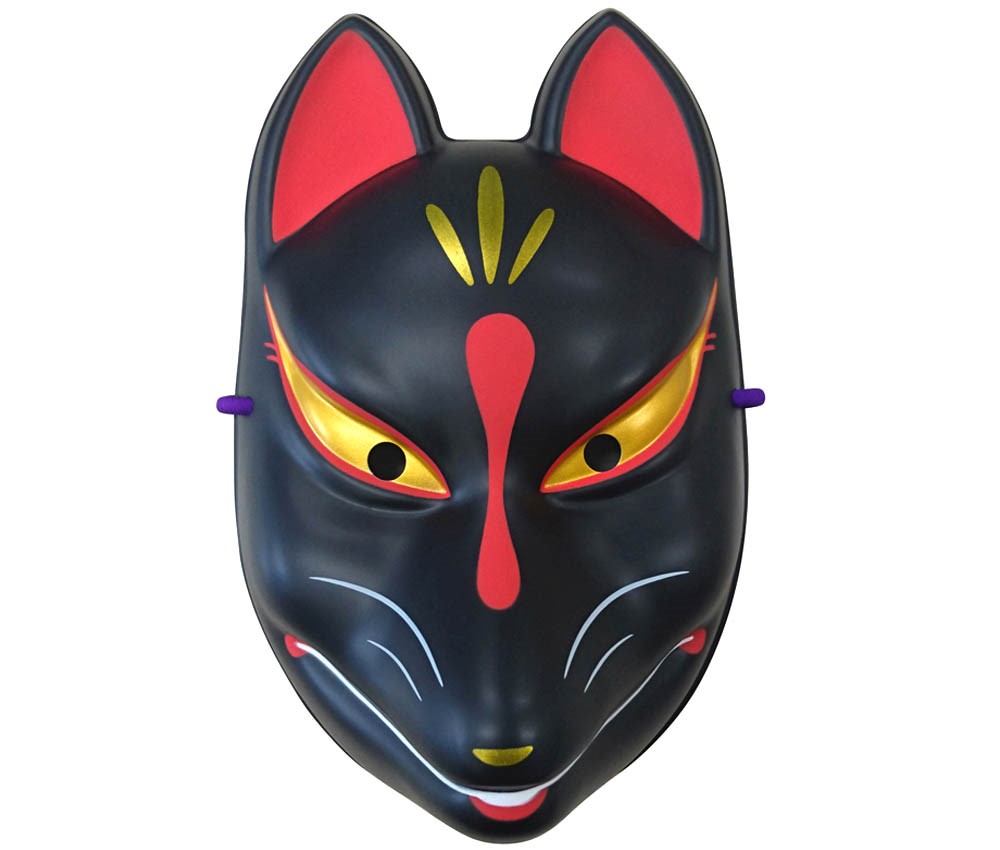 Folk Art Mask Black Fox