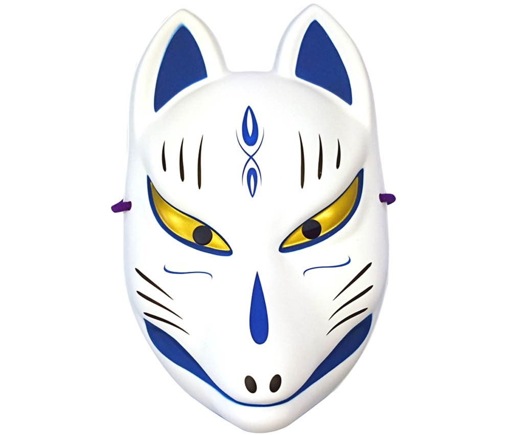 Folk Art Mask Blue ICHI Fox
