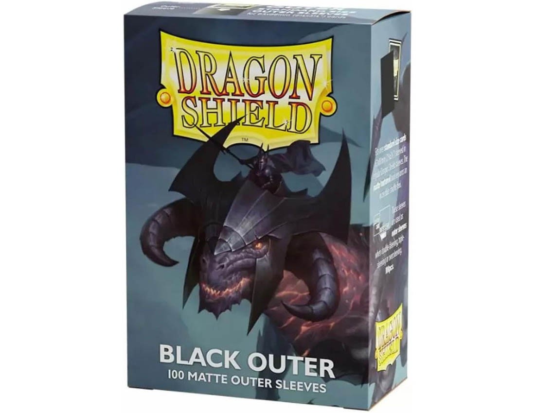 [Dragon Shield] AT-13003 Dragon Shield Standard Size Outer Sleeves - Matte Black (100 Sleeves)