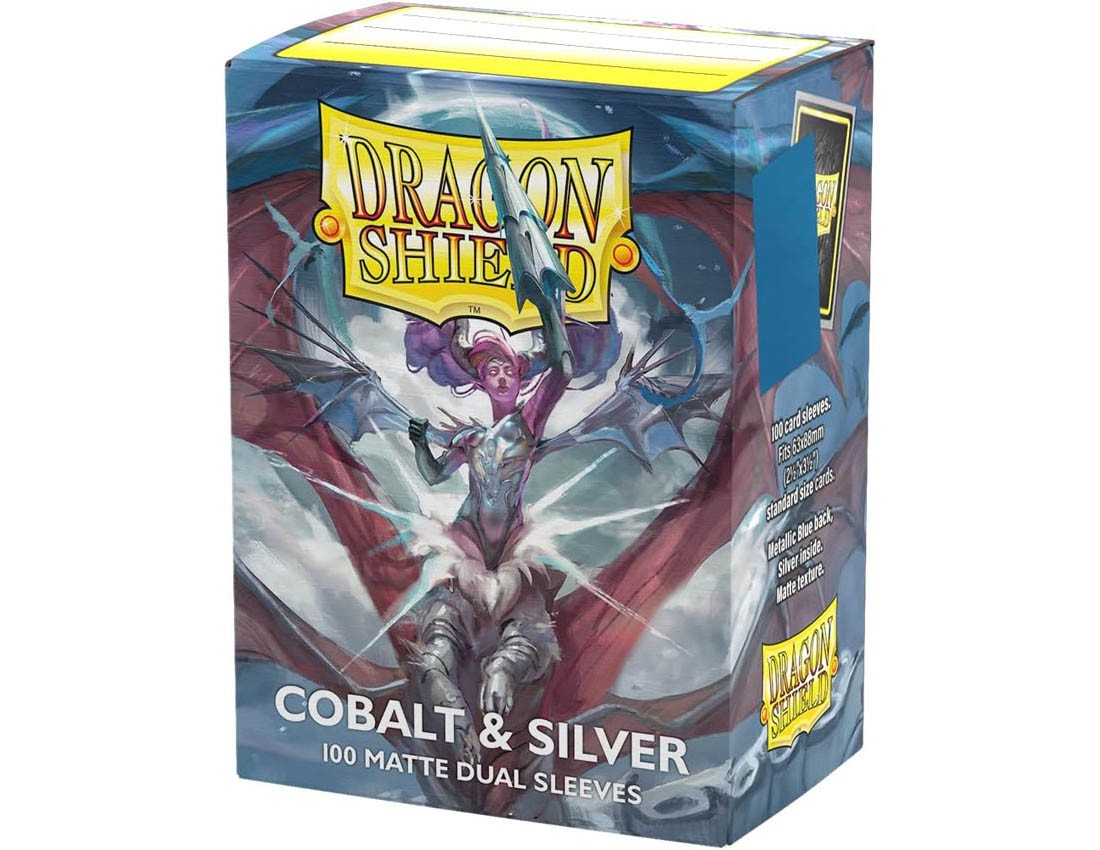 [Dragon Shield] AT-15064 Standard Size Cobalt & Silver (100 Sleeves)