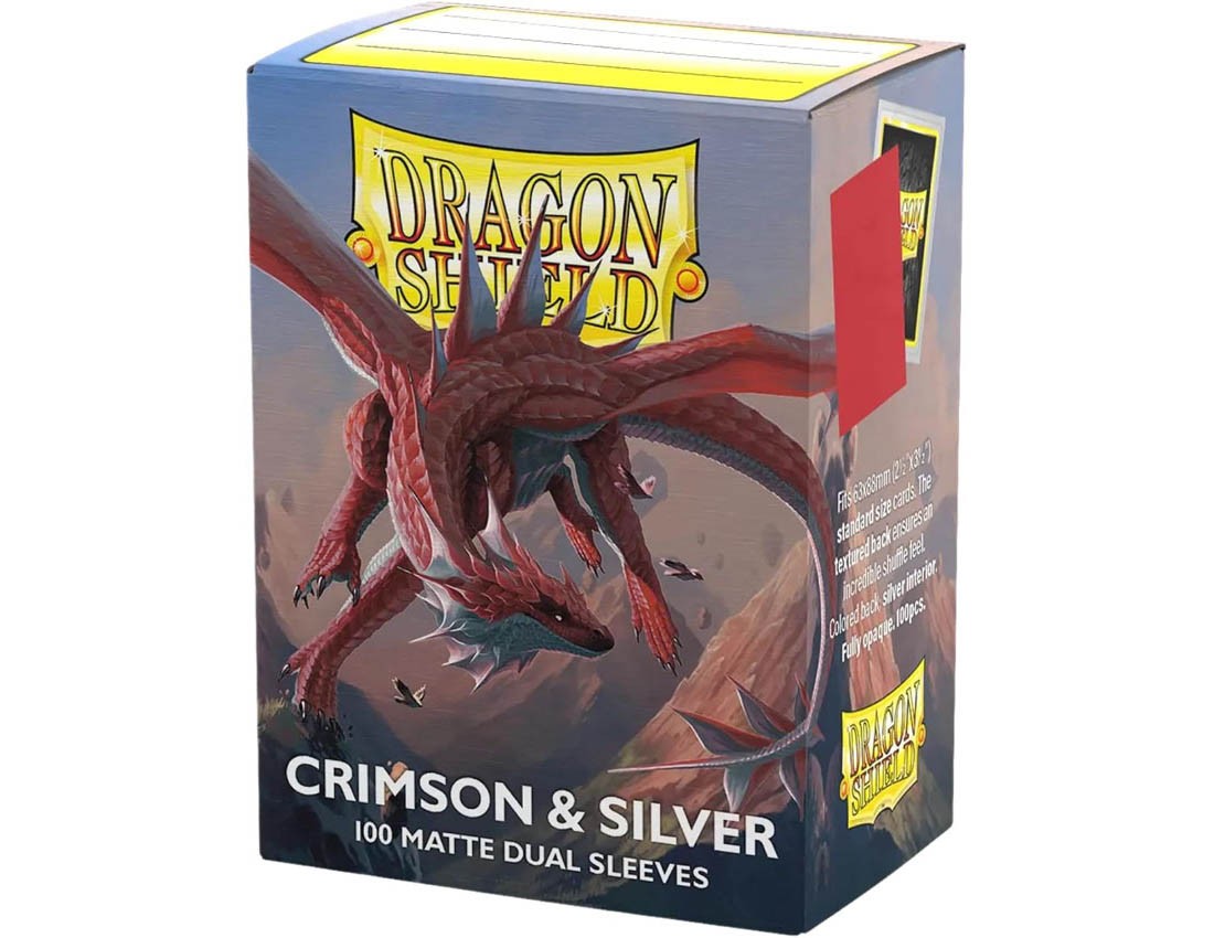 [Dragon Shield] AT-15072 Standard Size Matte Dual Crimson & Silver (100 Sleeves)