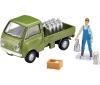[Tomytec] Tomica Limited Vintage LV198a MAZDA Porter Cab (Open on three sides)(Green) with Figure