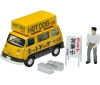 [TOMYTEC]  Tomica Limited Vintage: LV-201a Subaru Sambar Light Van Hot Dog Shop (Yellow/Black) w/Figure